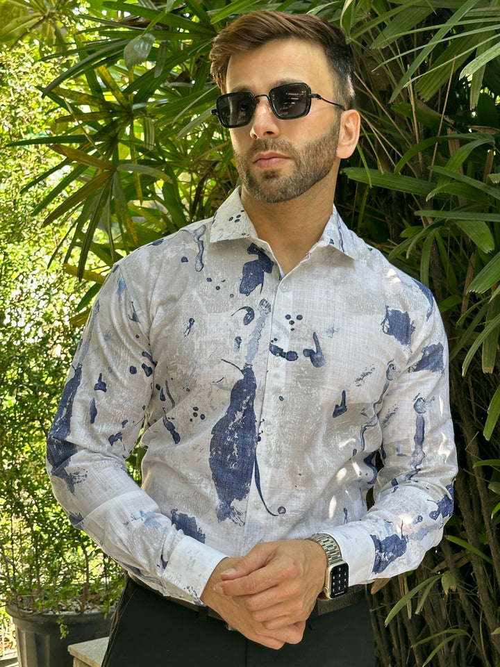 White Dyed Cotton Shirt