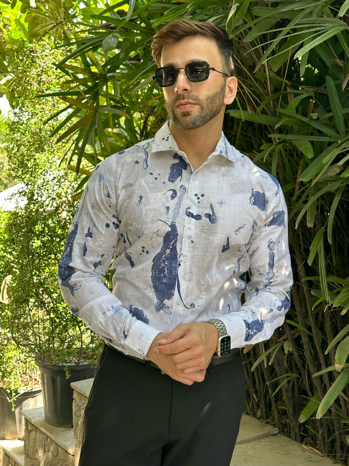 White Dyed Cotton Shirt