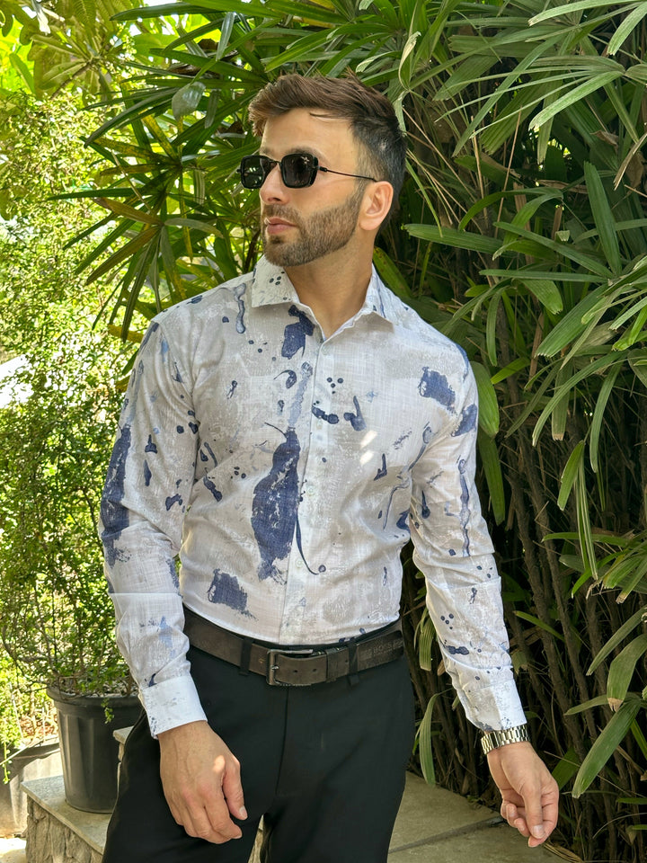 White Dyed Cotton Shirt