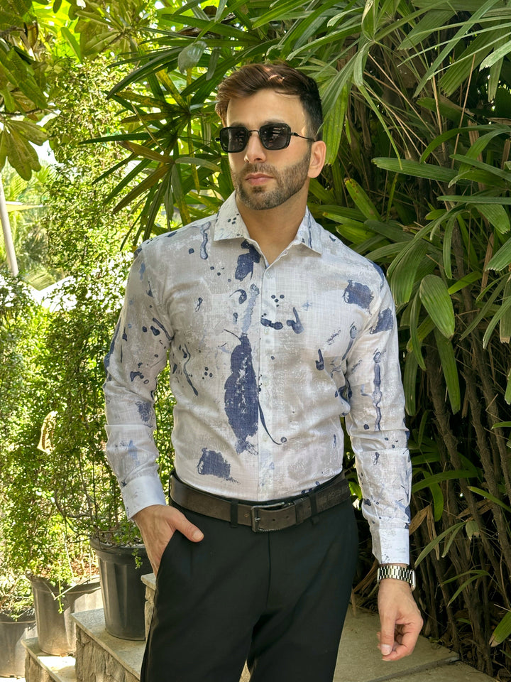 White Dyed Cotton Shirt