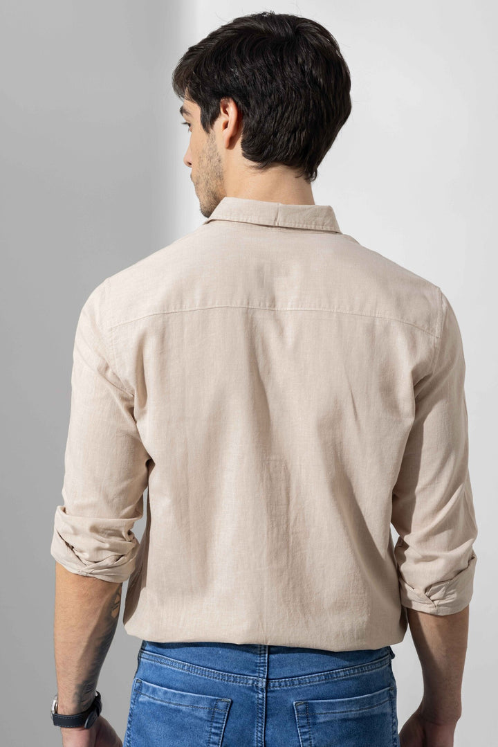 Cream Linen Full Sleeve Shirt