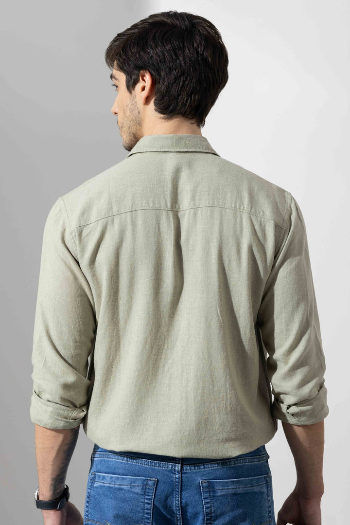 Light Green Linen Full Sleeve Shirt