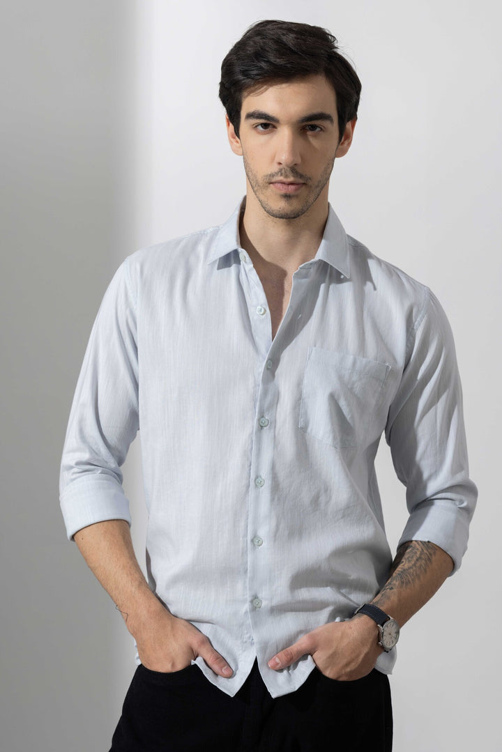 Sky Blue Linen Full Sleeve Shirt