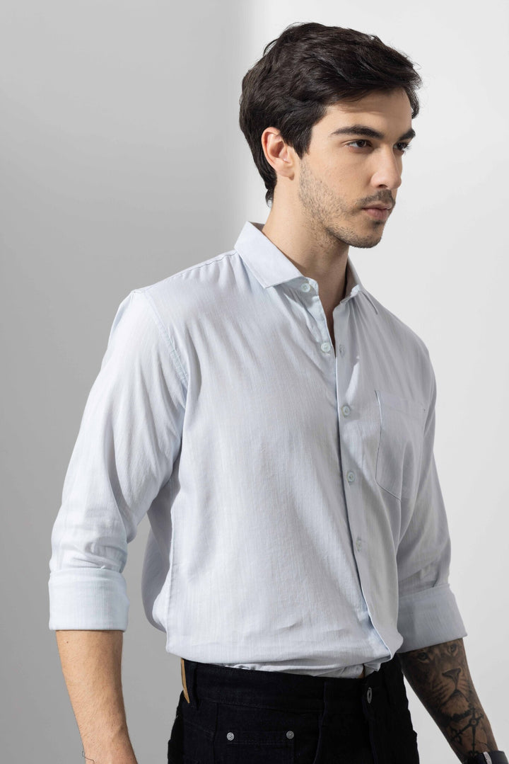 Sky Blue Linen Full Sleeve Shirt