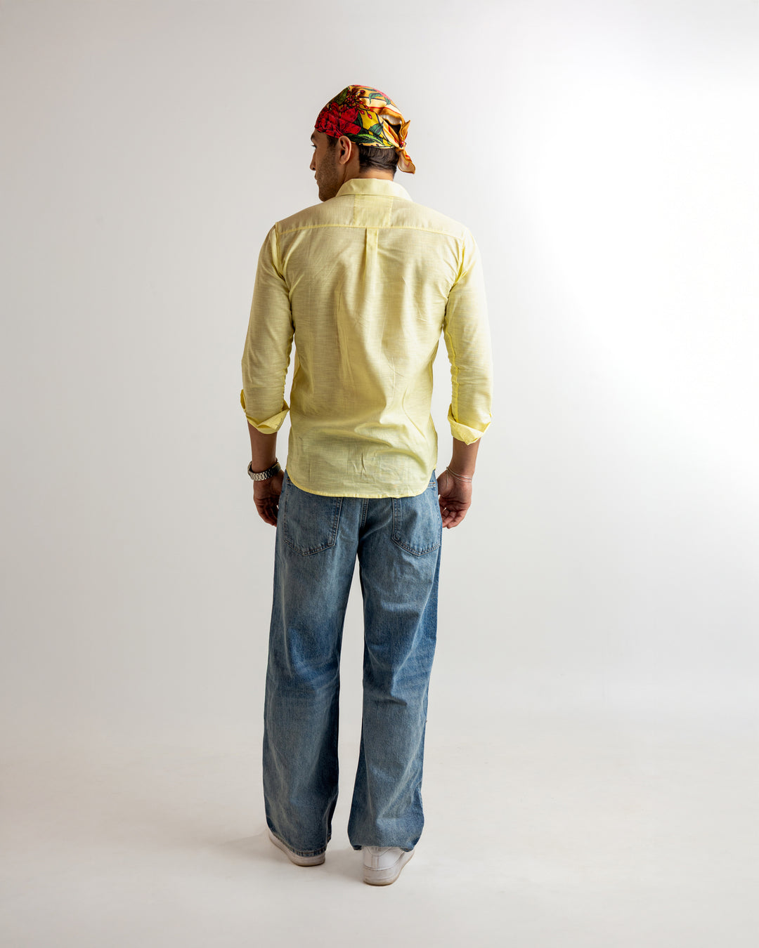 Yellow Solid Full Sleeve Linen Shirt
