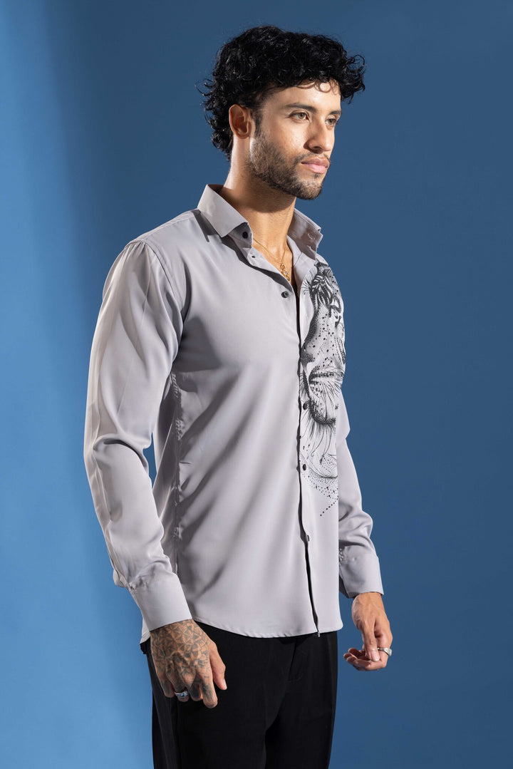 Grey shirt designed for a bold, premium statement look