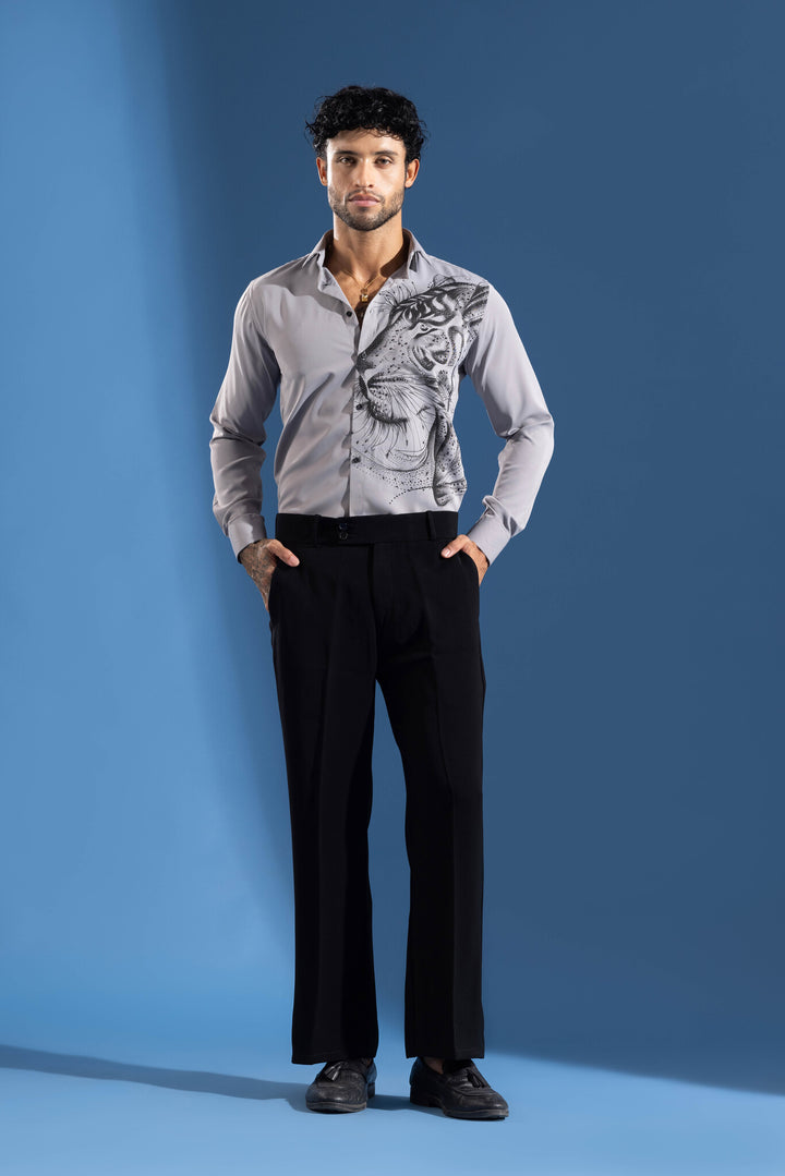 Grey shirt designed for a bold, premium statement look