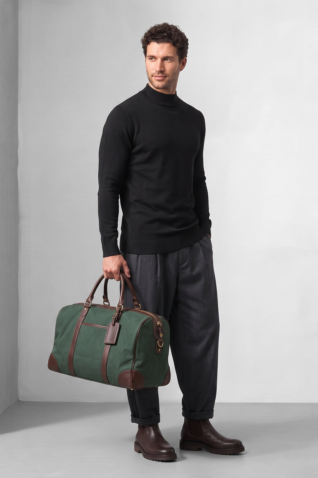 Black High Neck Full Sleeve Knitted Sweater