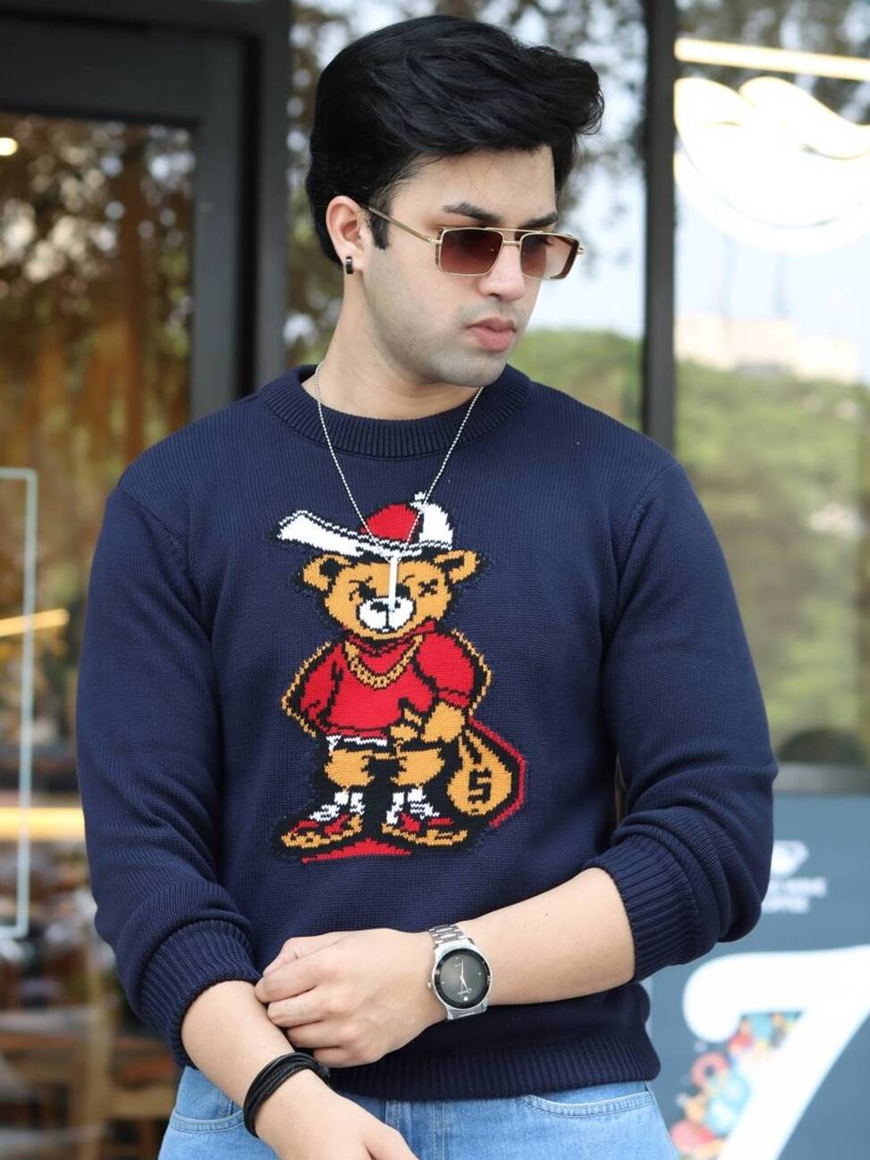 Navy "Bear" Sweater