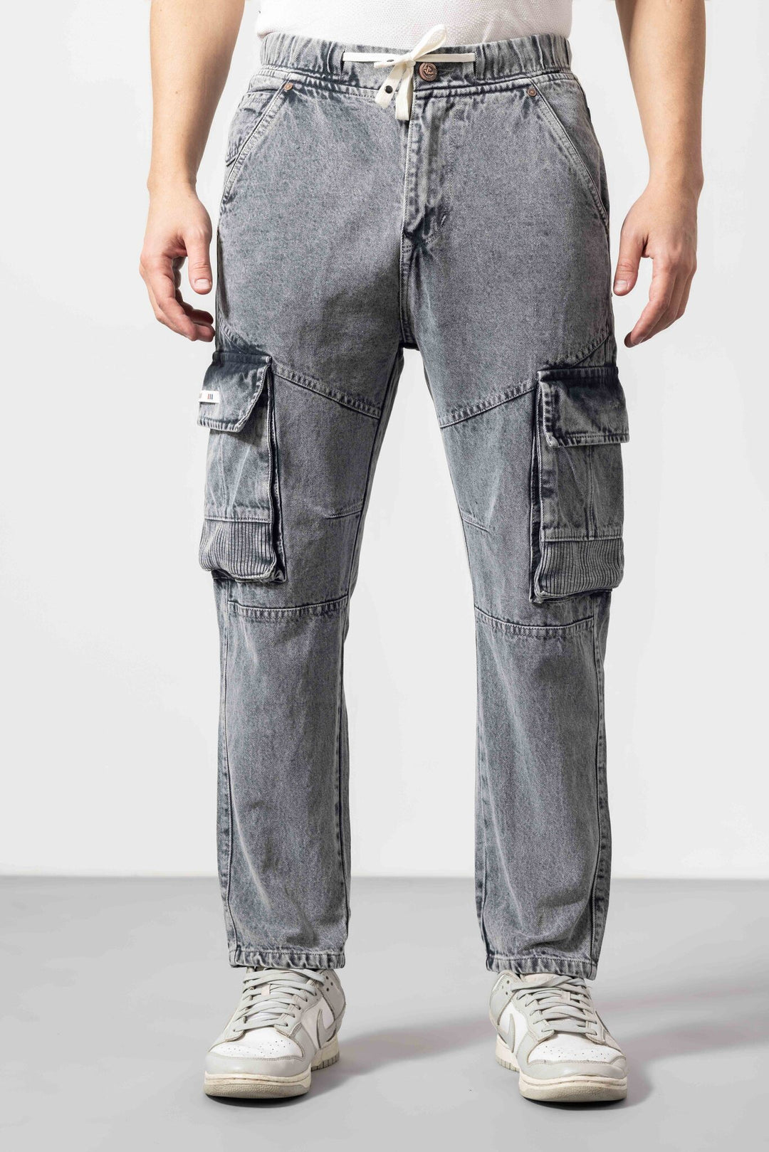 Grey Men Denim Cargo Pant