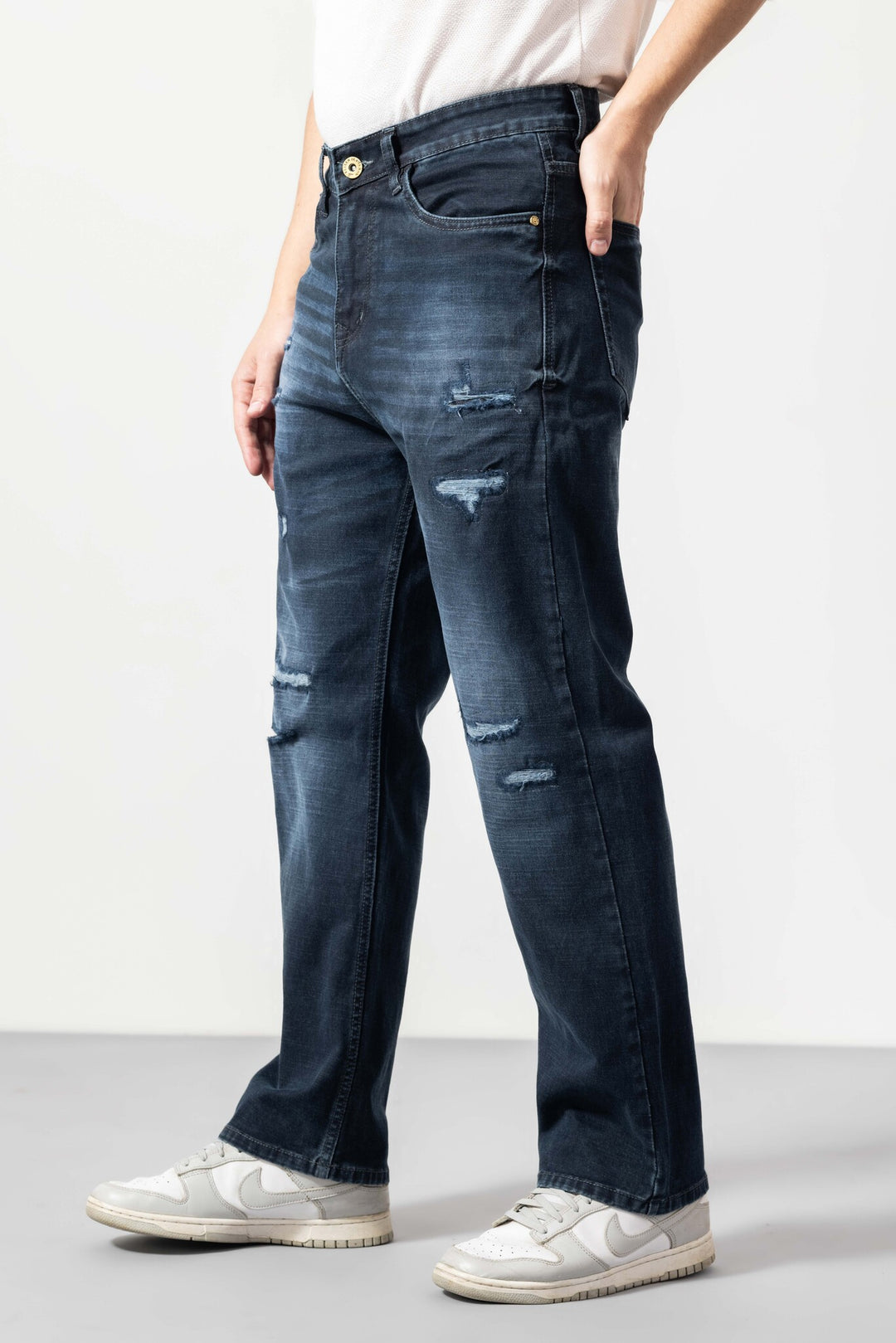 Blue Straight Fit Denim Jeans