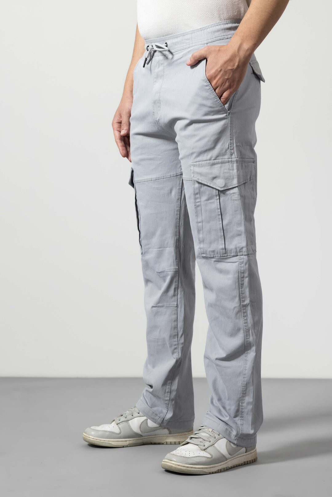 Light Grey Cotton Cargo Pants