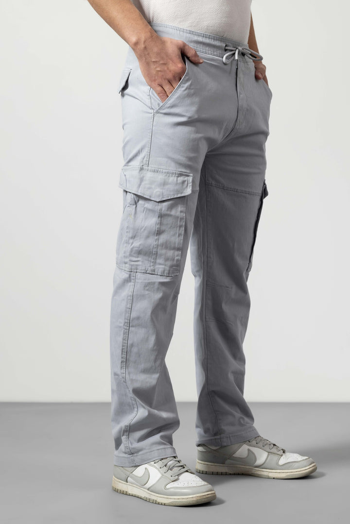 Light Grey Cotton Cargo Pants