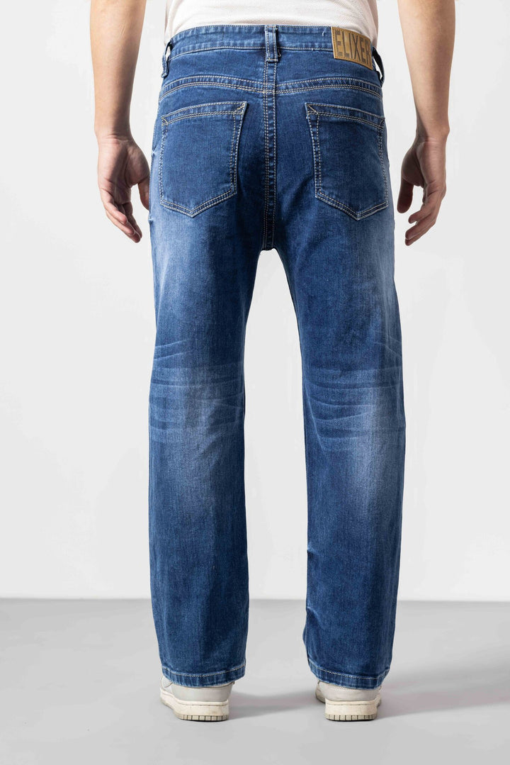 Straight Fit Blue Washed Jeans