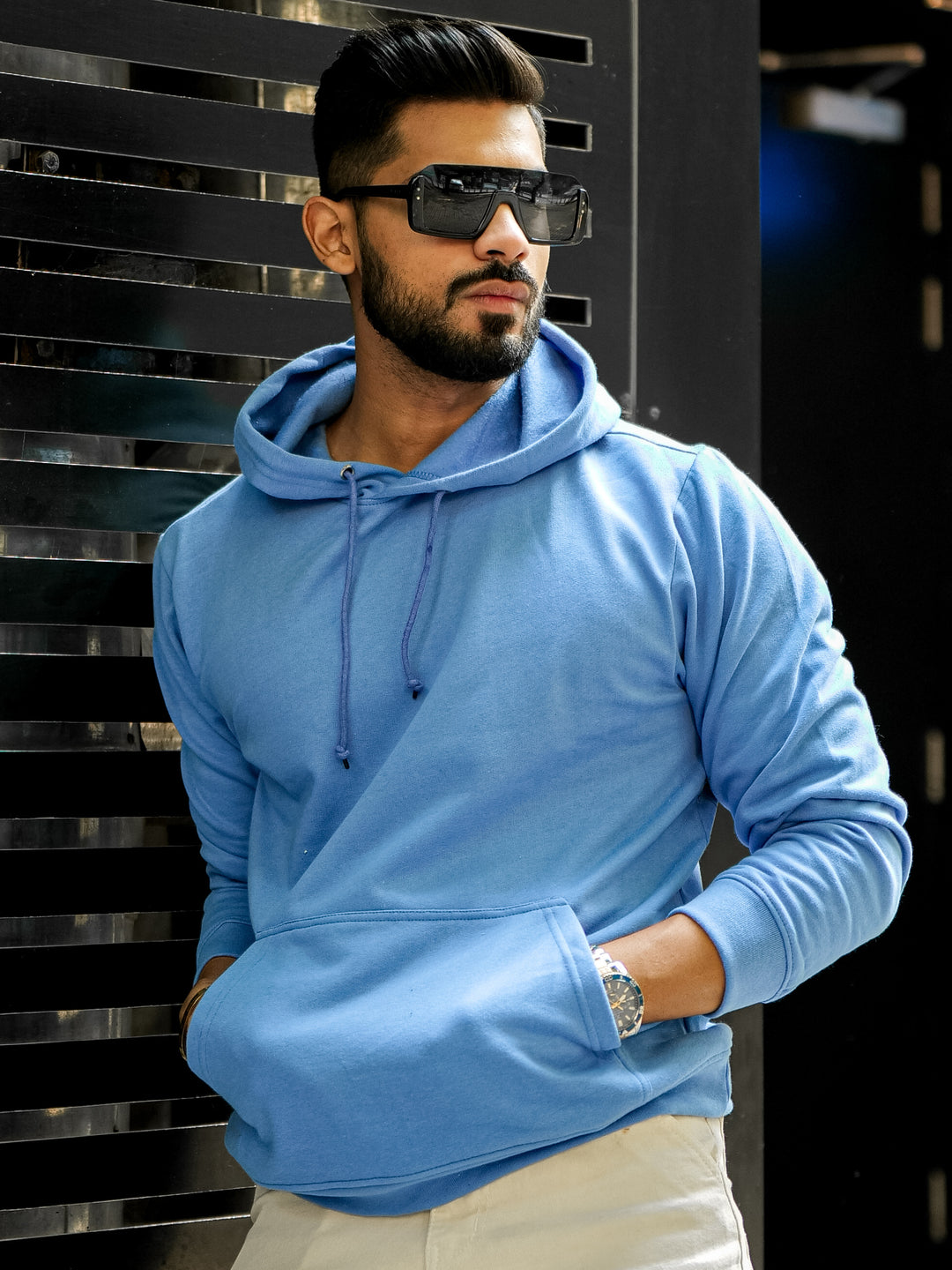 Sky Blue Casual Warm Hoodie