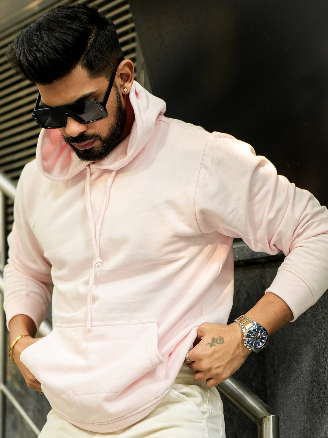 Casual Vibe Light Pink Hoodie