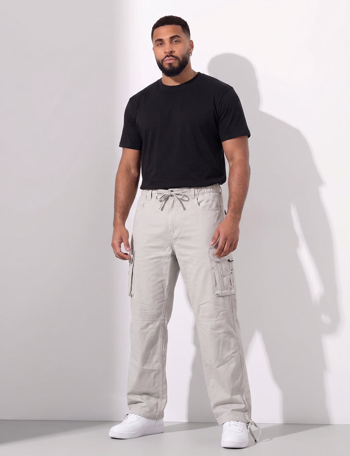 Cream Multi-Pocket Cargo Pant