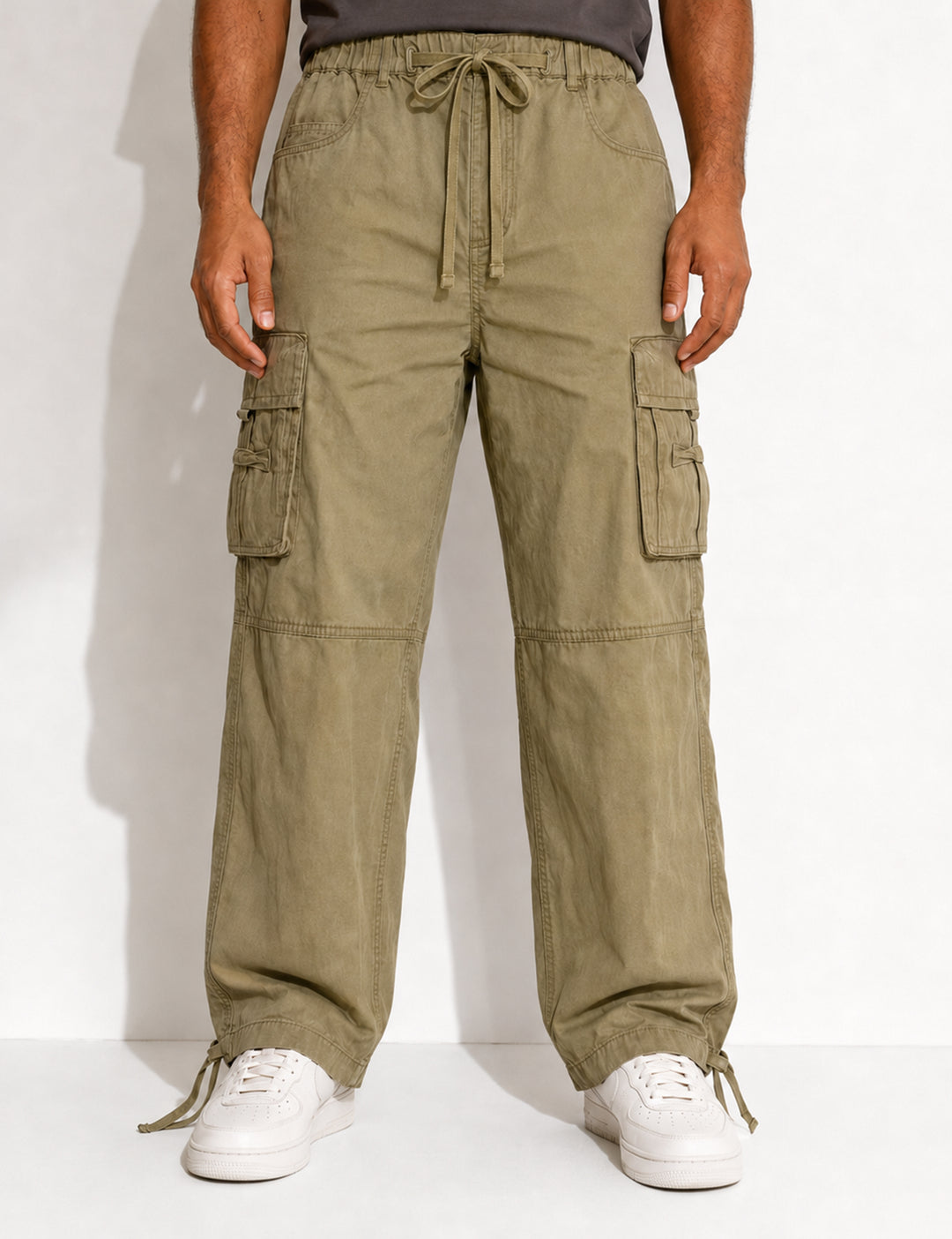 Light Green Multi-Pocket Cargo Pant