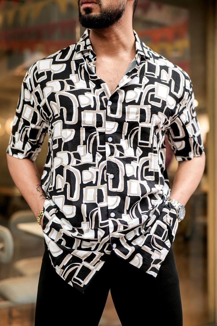 Onyx Black Rayon Shirt