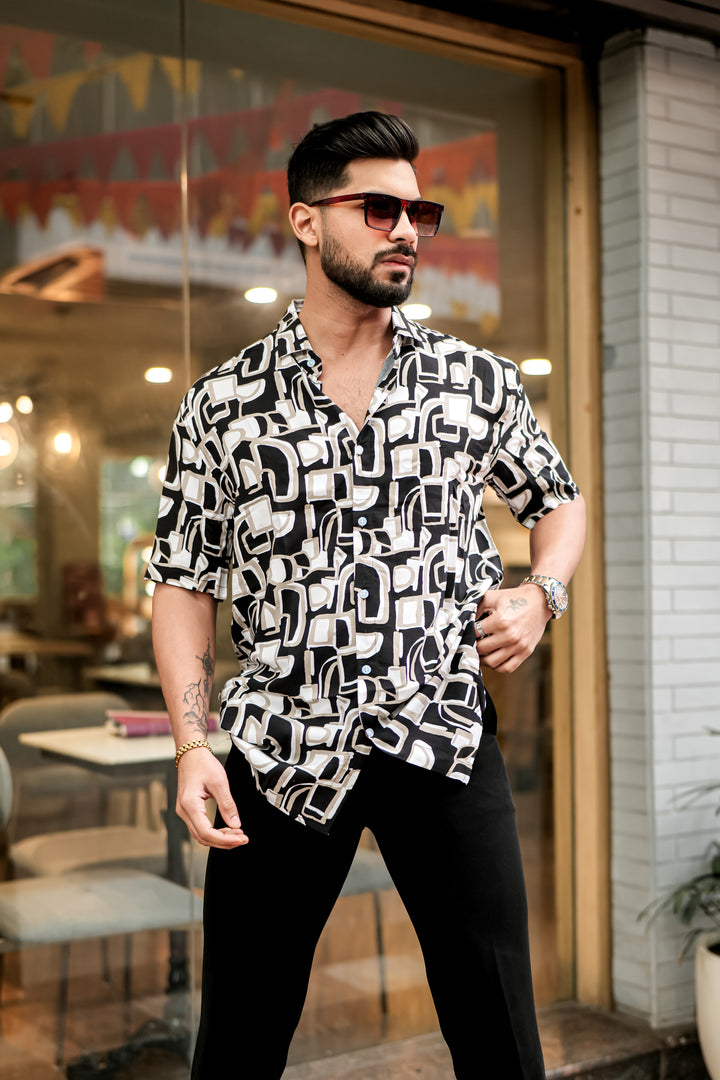 Onyx Black Rayon Shirt