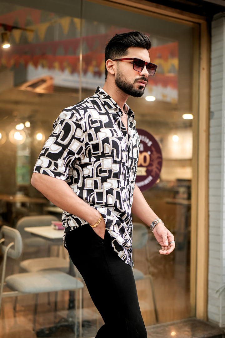Onyx Black Rayon Shirt