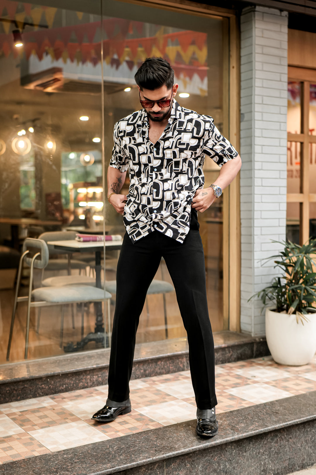 Onyx Black Rayon Shirt