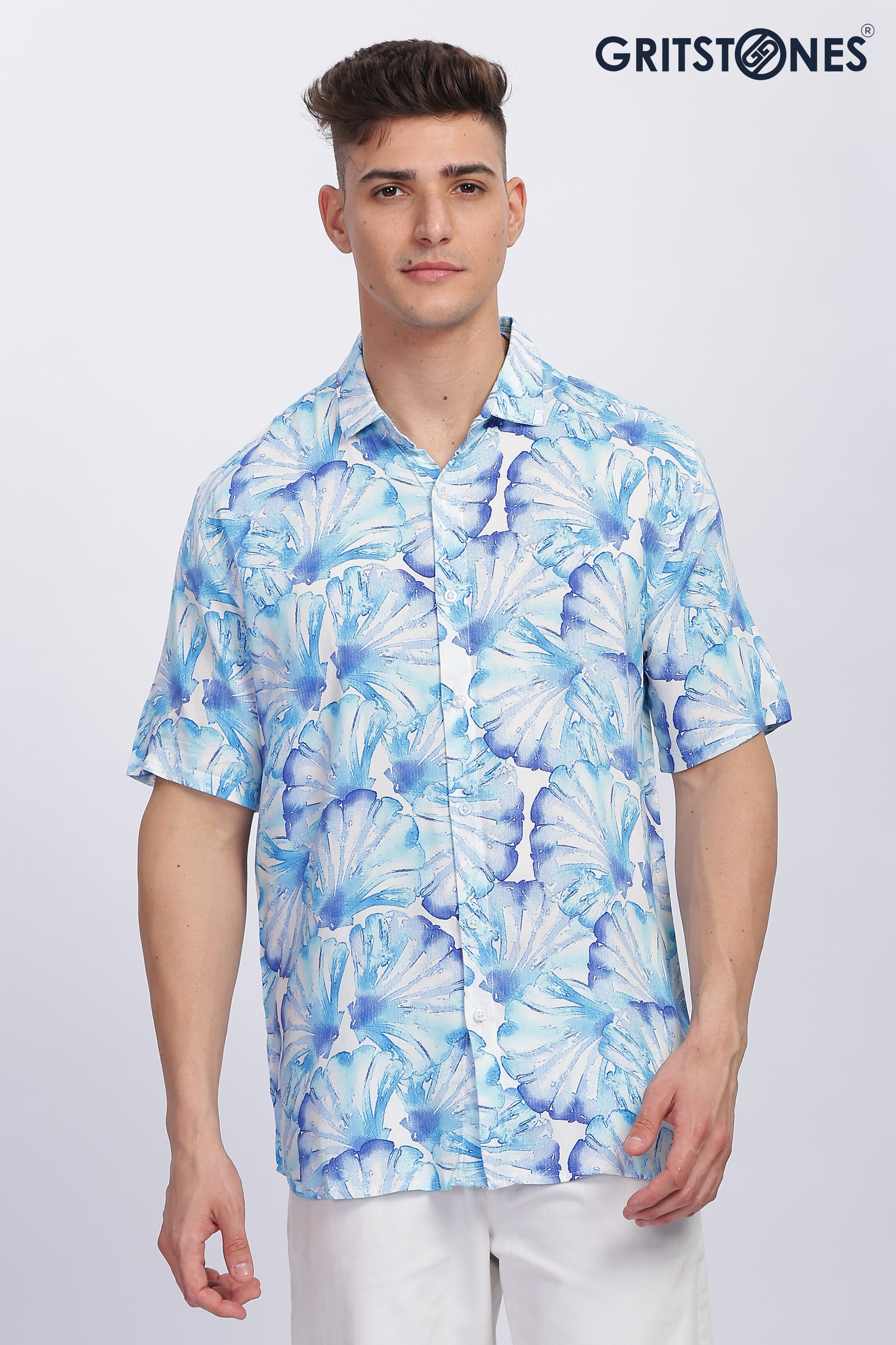 Breezy Light Blue Printed Shirt
