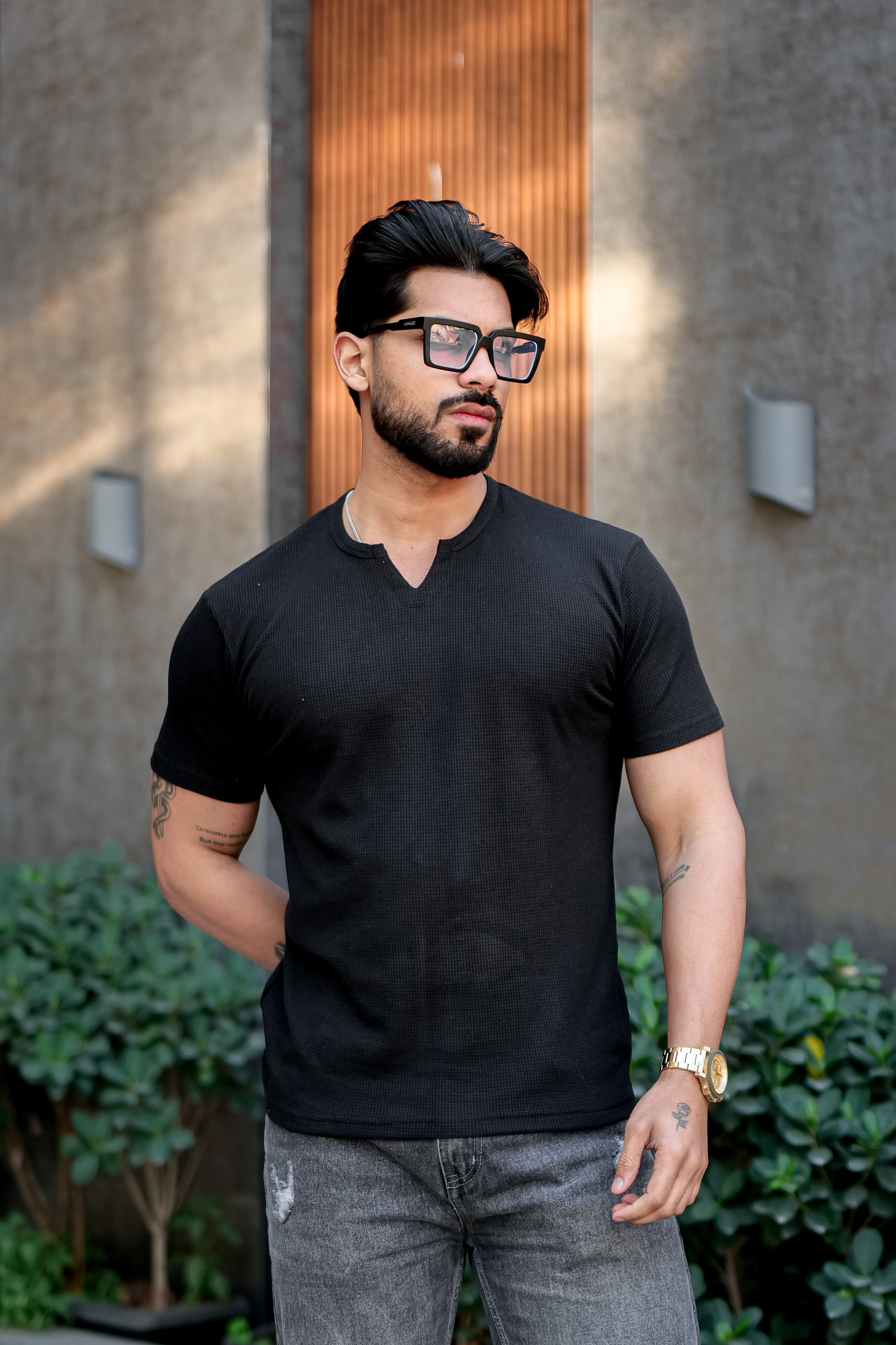 Black Waffle T-Shirt
