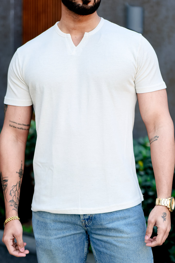 Cream Waffle T-Shirt