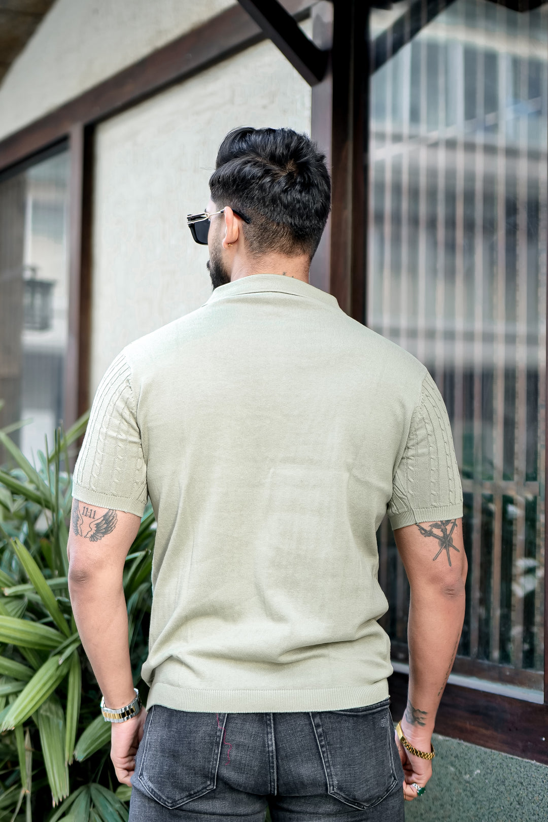 Green Premium Flat knit Polo T-Shirt