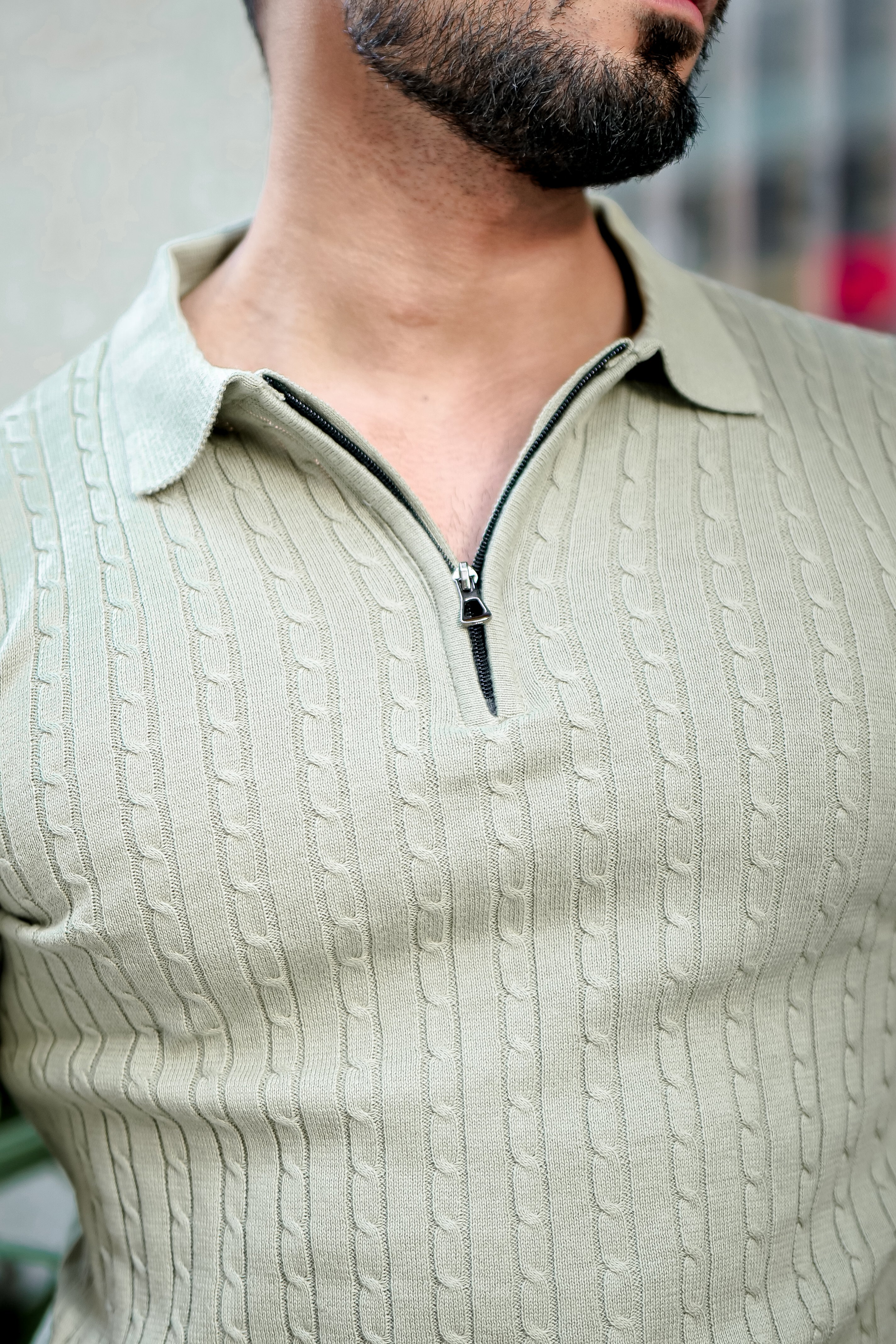 Green Premium Flat knit Polo T-Shirt