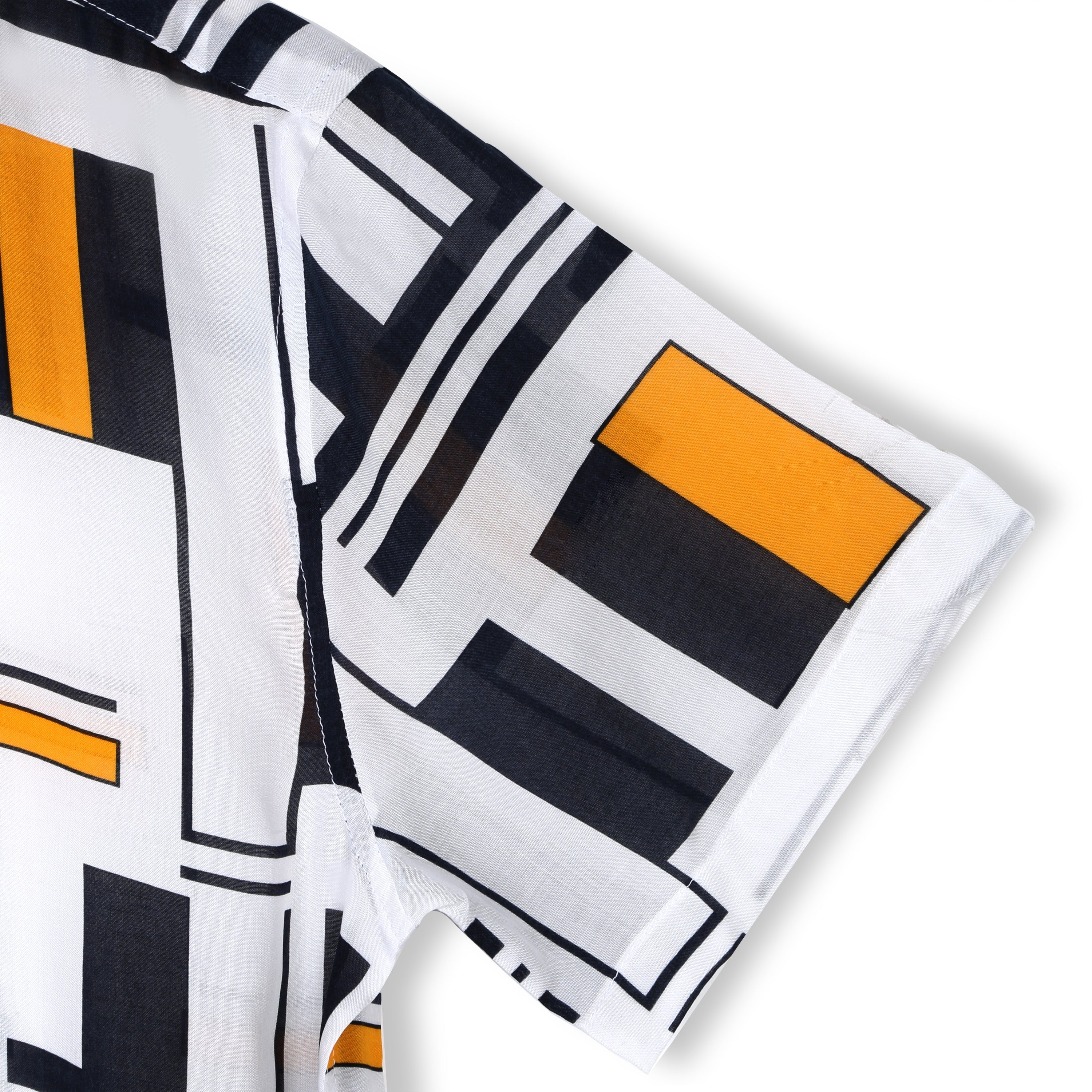 White Street Print Half Sleeves Rayon Shirt