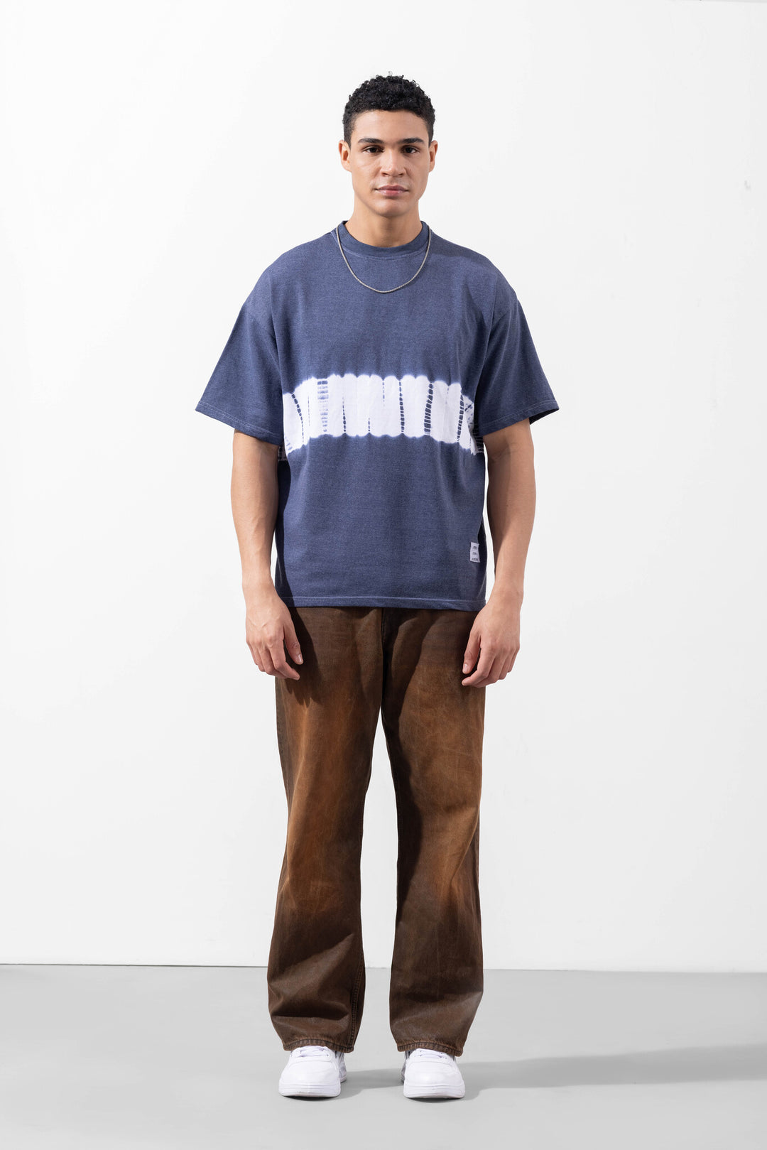 Navy Blue Tie-Dye Oversized T-Shirt