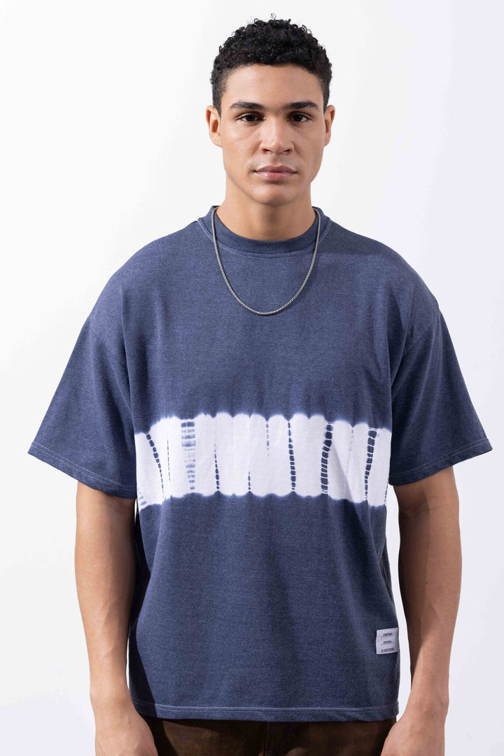 Navy Blue Tie-Dye Oversized T-Shirt