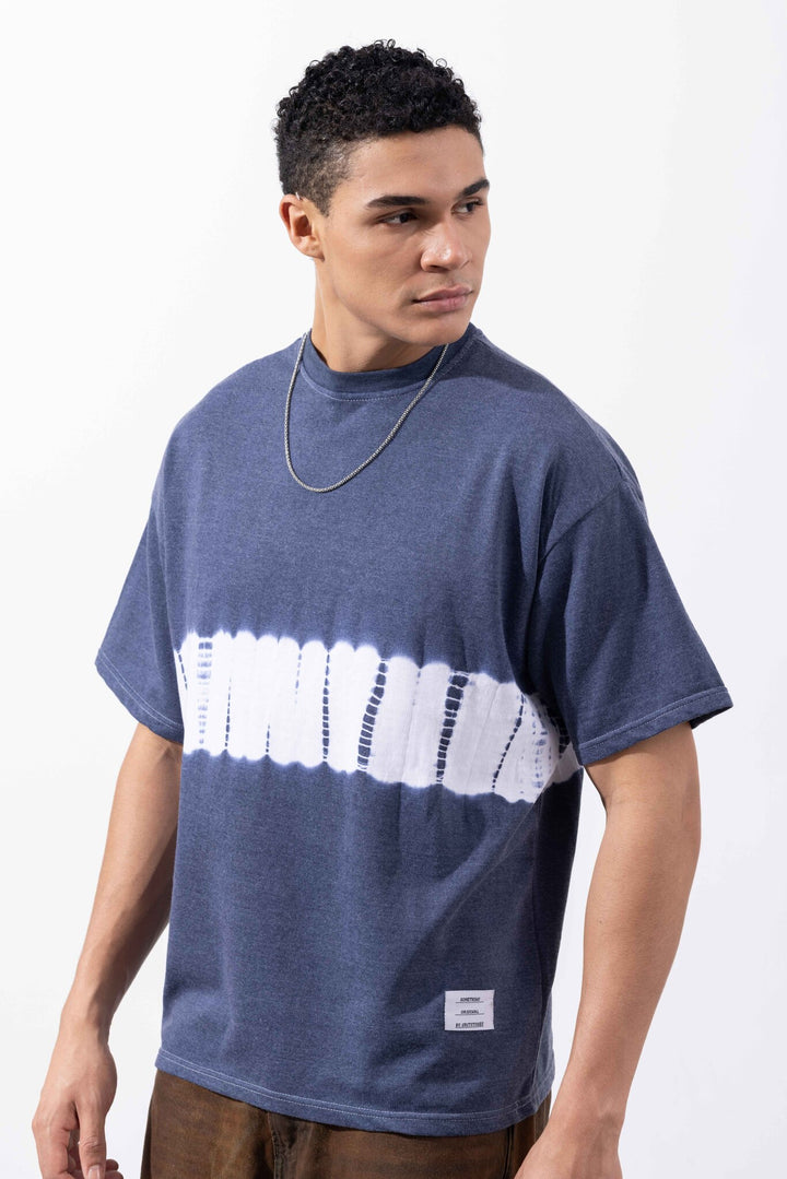Navy Blue Tie-Dye Oversized T-Shirt