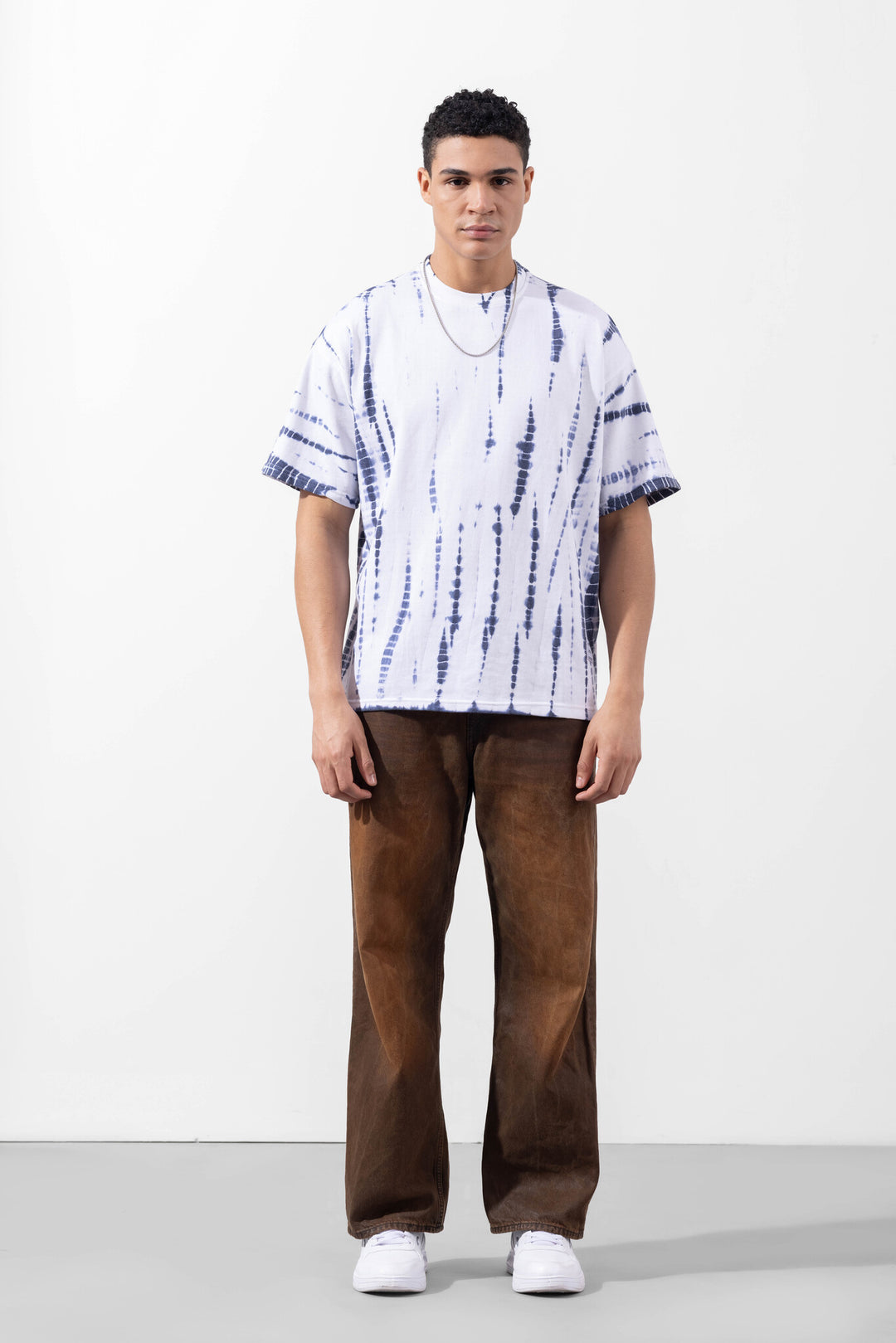 White Tie-Dye Oversized T-Shirt Description