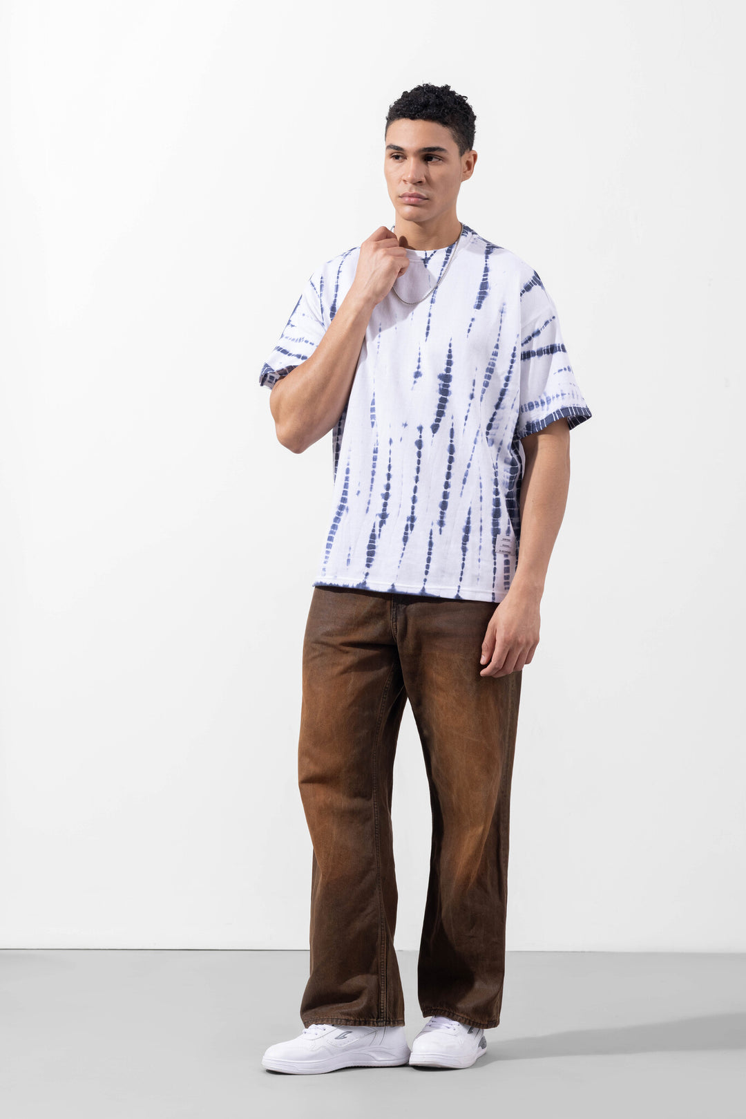 White Tie-Dye Oversized T-Shirt Description