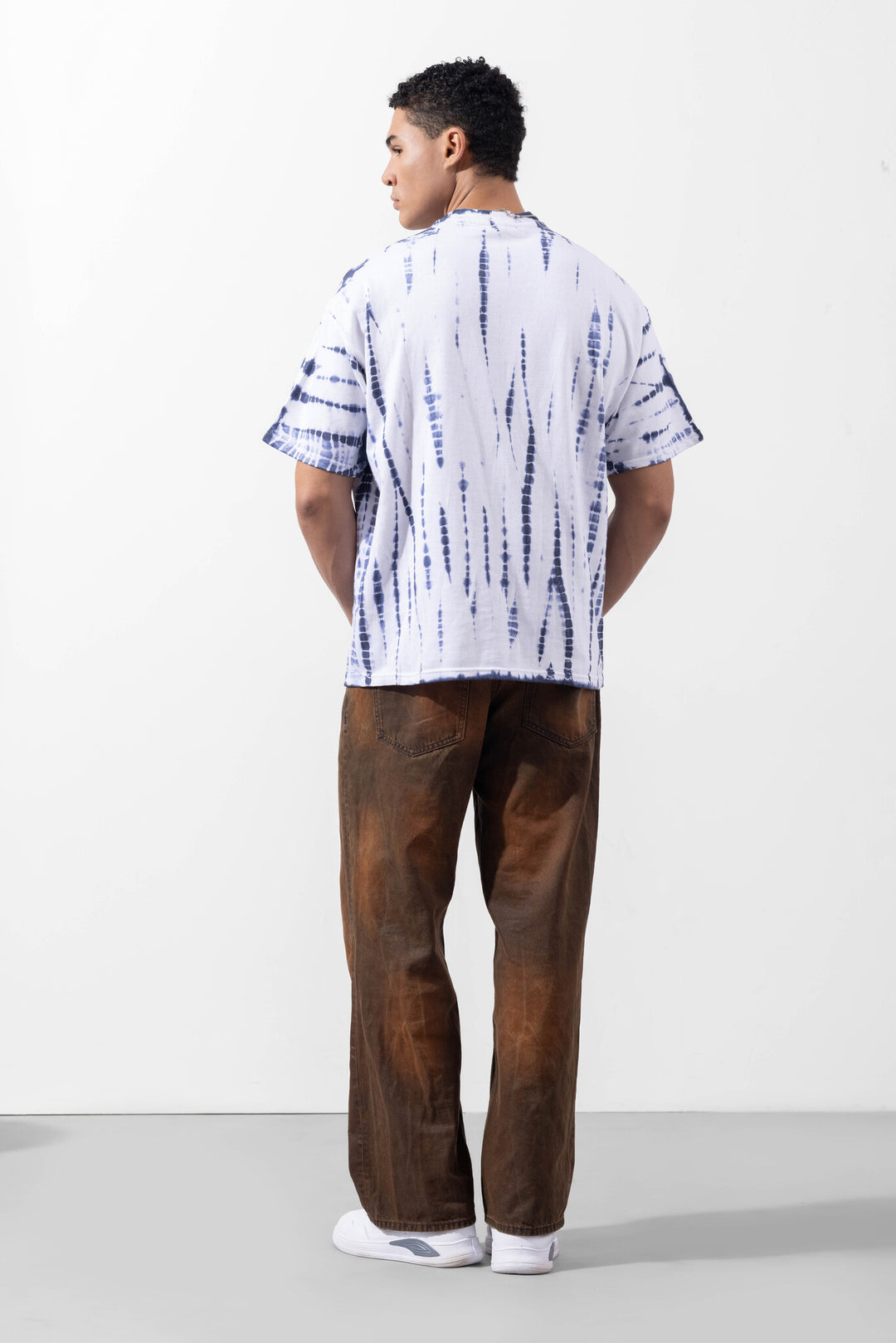 White Tie-Dye Oversized T-Shirt Description