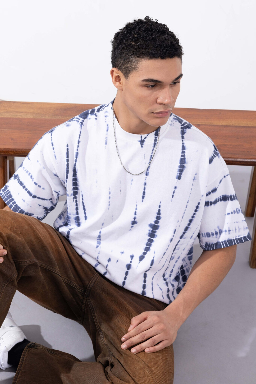 White Tie-Dye Oversized T-Shirt Description