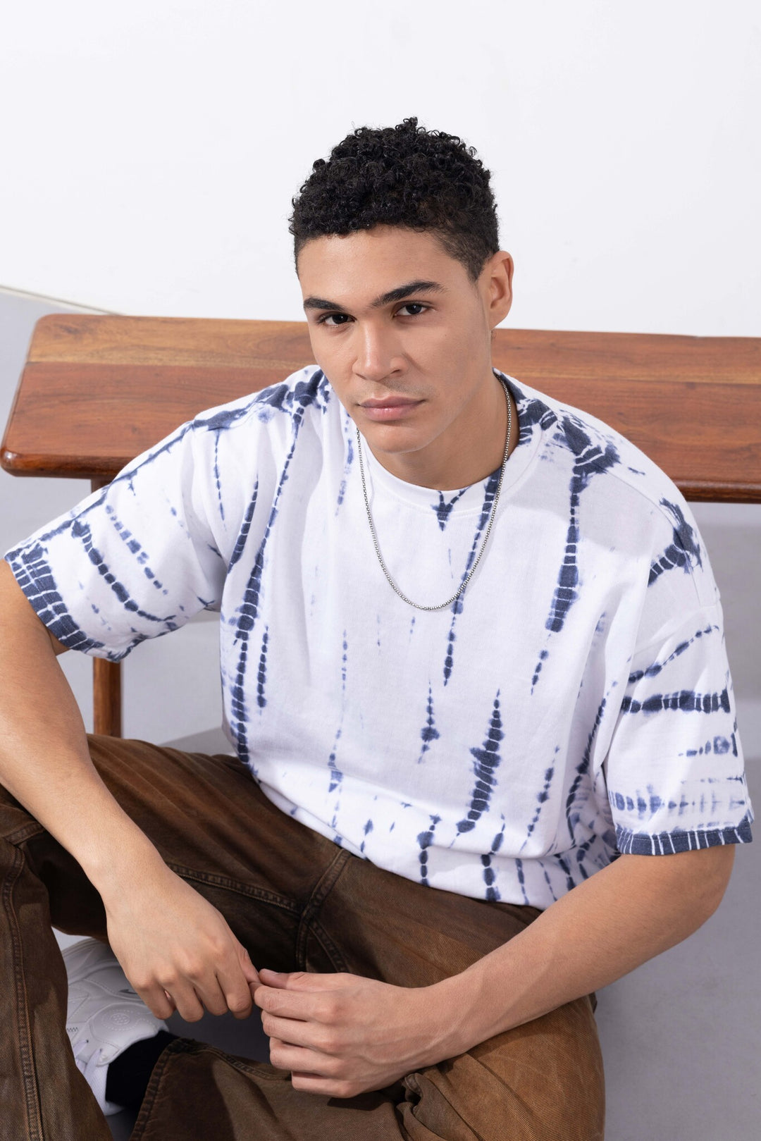 White Tie-Dye Oversized T-Shirt Description