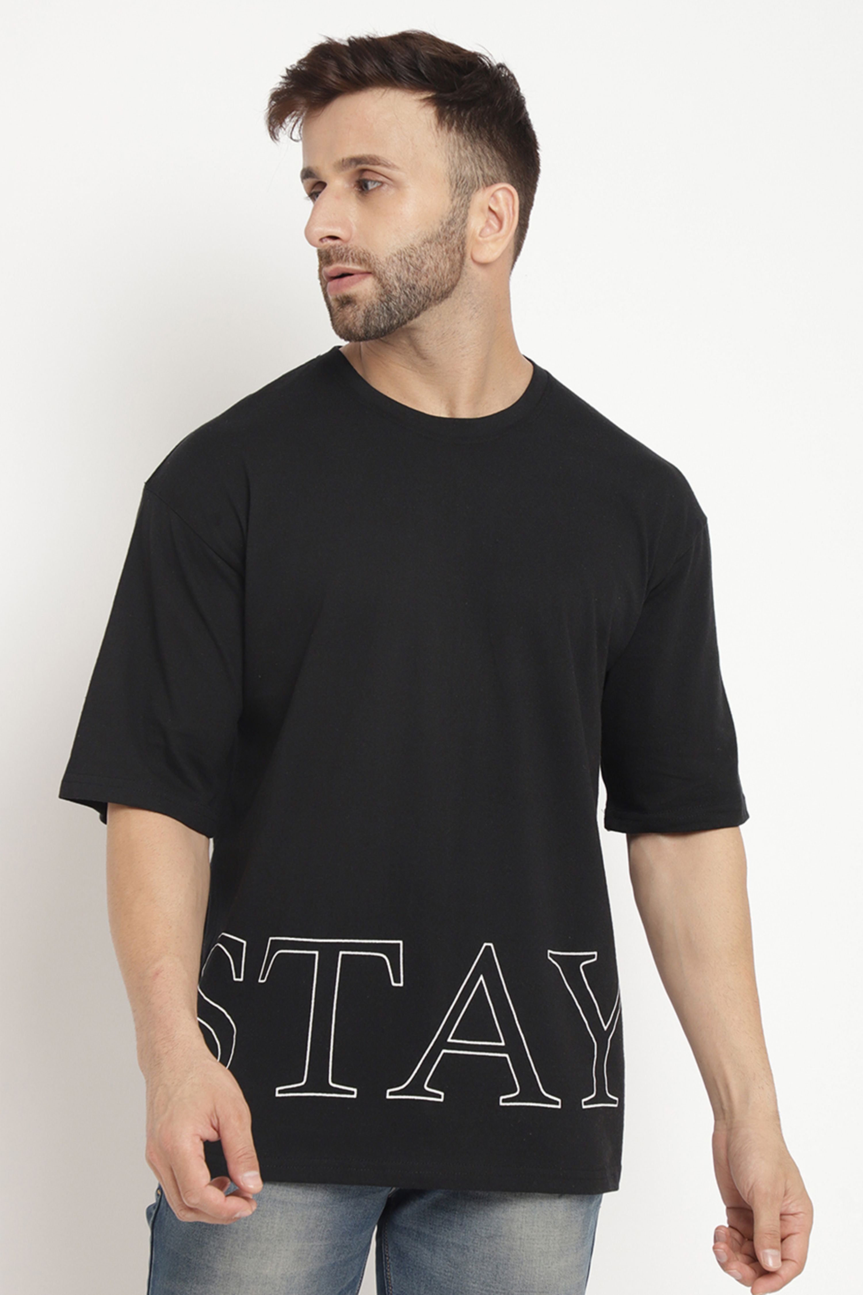 Oversized Black "Stay"  T-Shirt