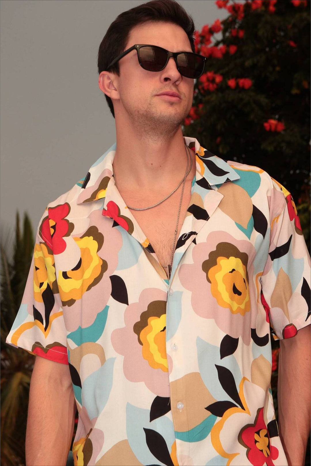 White Oversized Floral Shirts