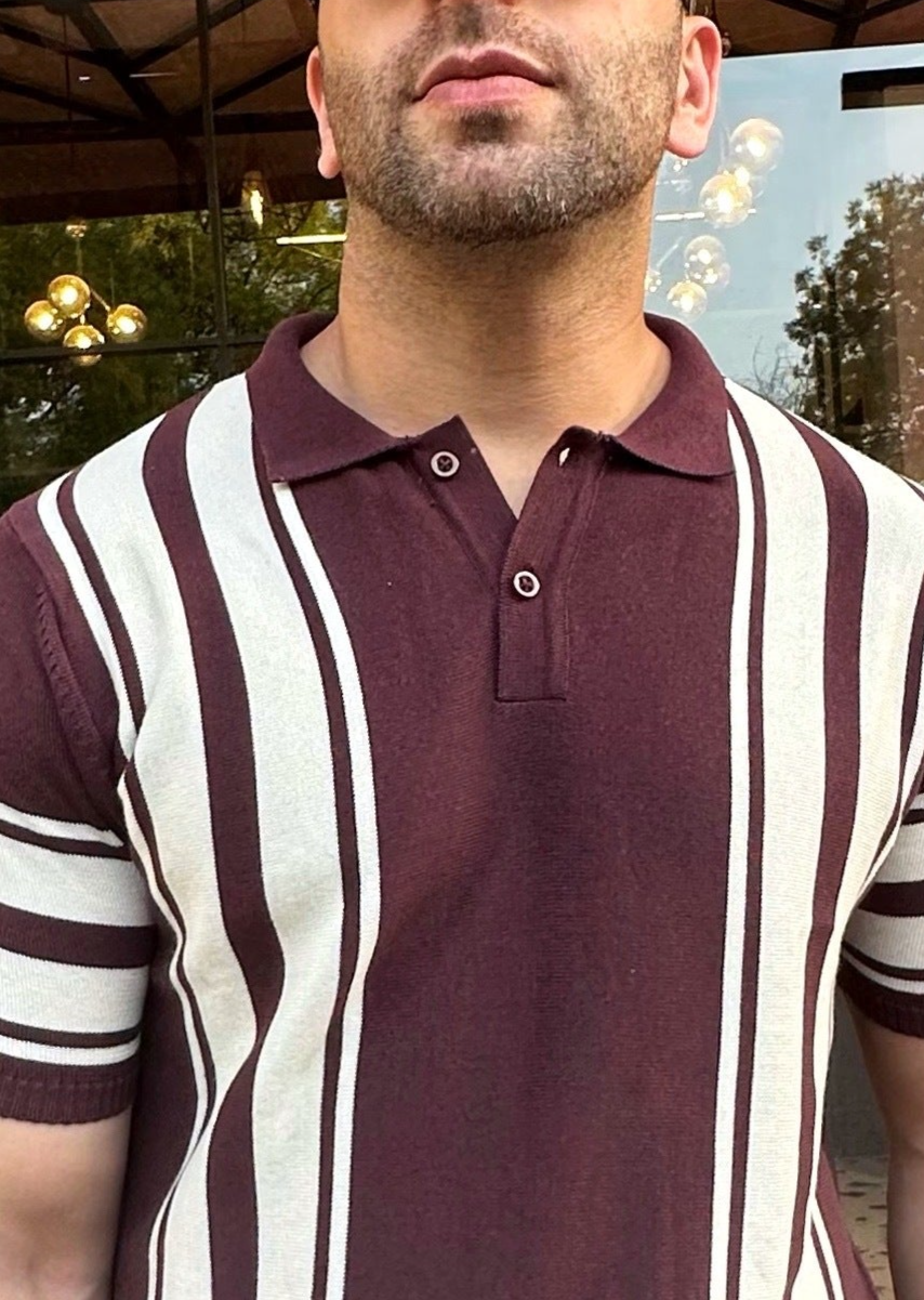 Wine Flat Knit Premium Cotton Polo