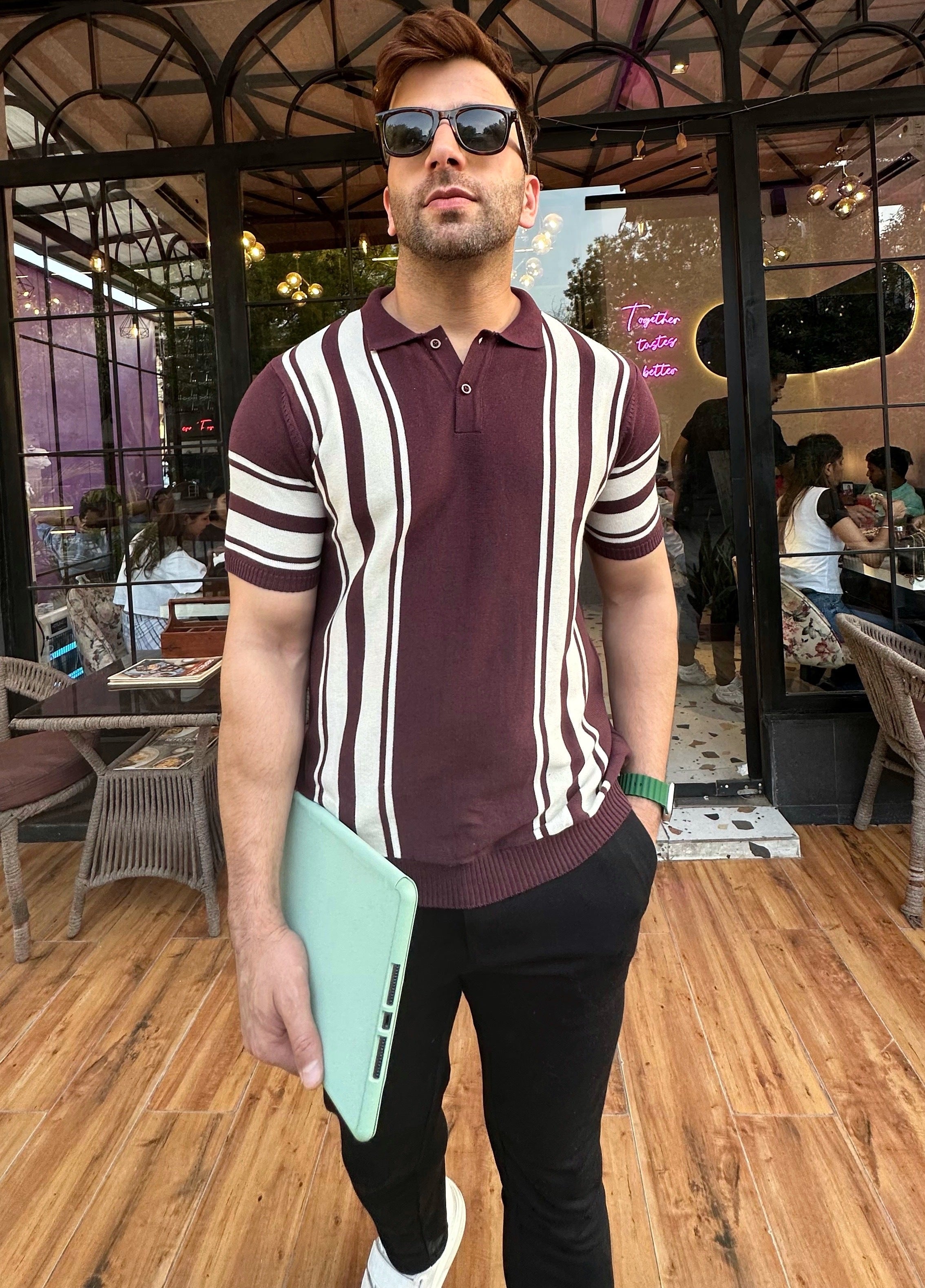 Wine Flat Knit Premium Cotton Polo