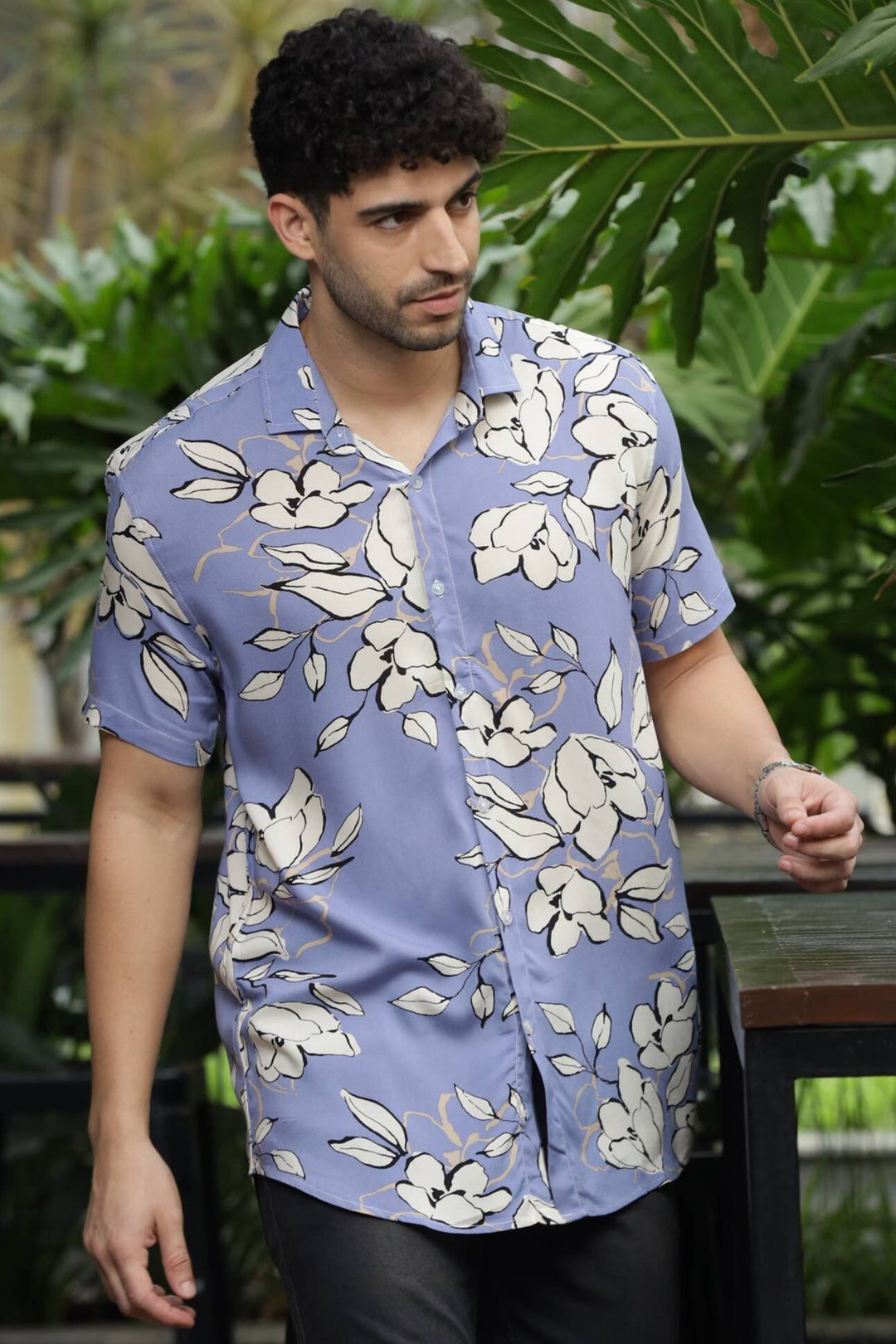 Lavender Floral Printed Shirt