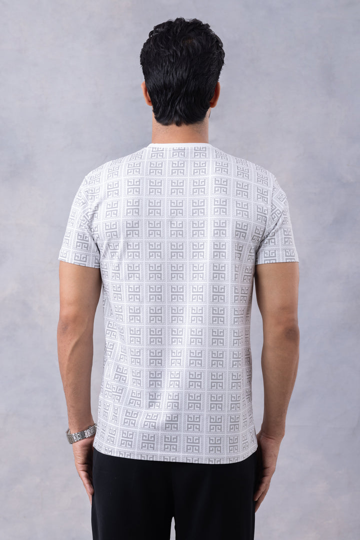 White "London" Half Sleeve Round Neck T-Shirt