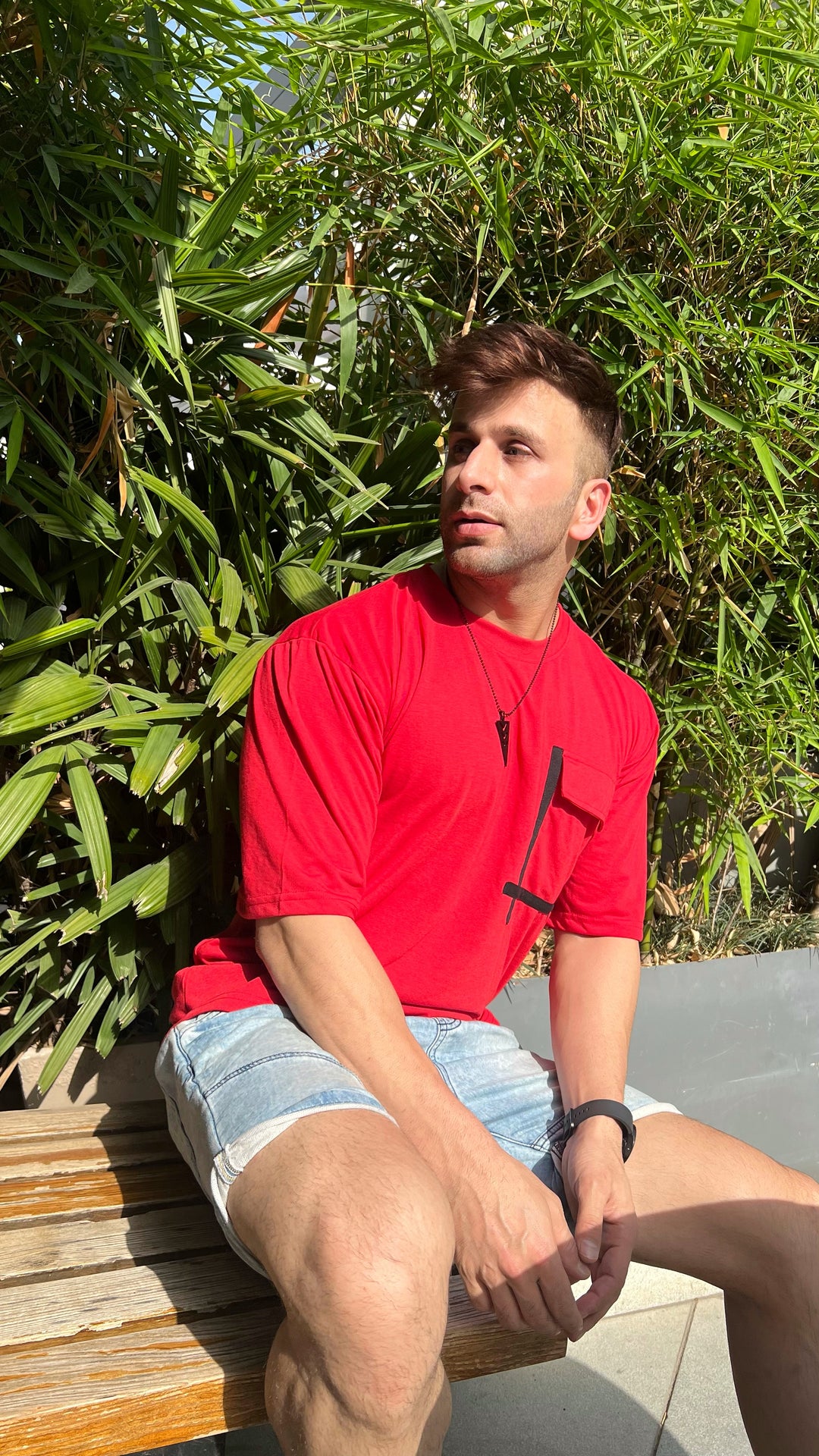 Red Oversized Pocket T-Shirt