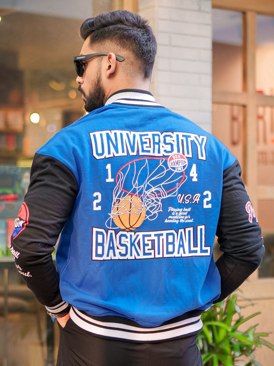 Royal Blue "New York" Varsity Jacket