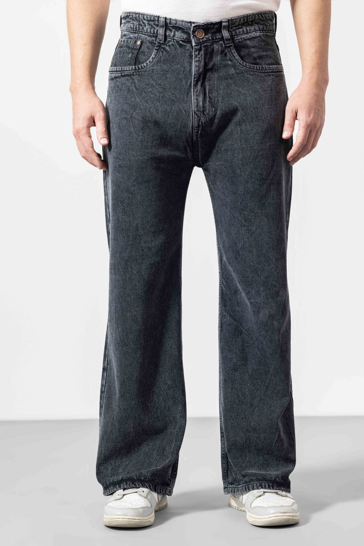 Steel Grey Loose Fit Denim Jeans
