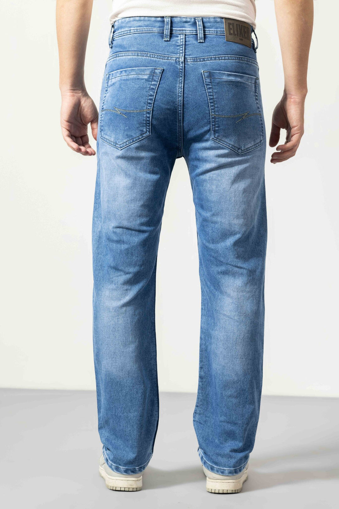 Blue Straight fit Washed Denims